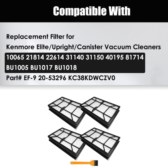 GFCAS-4 Pack HEPA Filters Compatible with Kenmore Upright and Canister Vacuums