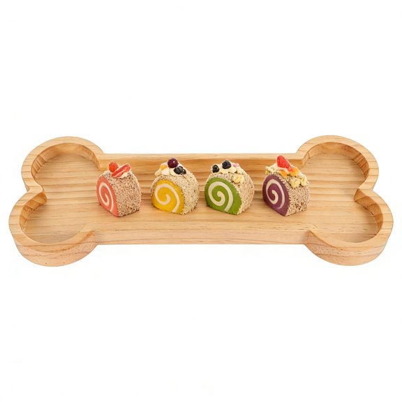 Bone Shaped Wood Serving Tray for Dog Party Decorations Charcuterie Board with Smooth Bamboo Surface