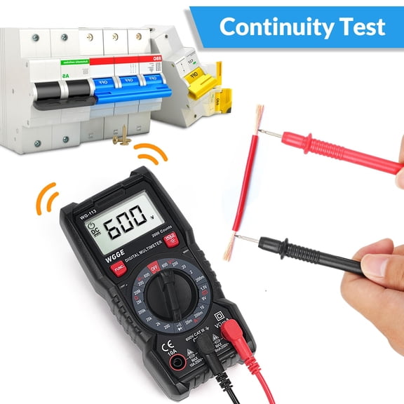 GFCAS-Digital Multimeter AC/DC Voltage DC Current Resistance Diode CAT III 600V with Backlight LCD