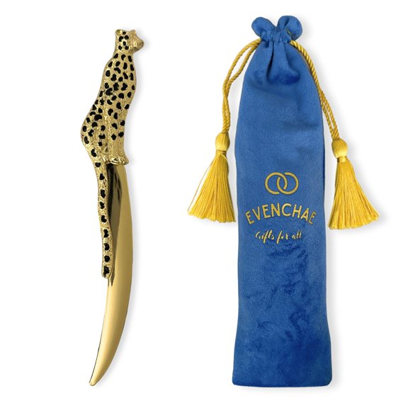 Leopard Letter Opener Gold Desk Accessory for Home or Office