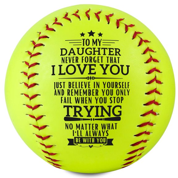 Personalized Softball for Girls - 12" Ball with Inspirational Message for Birthday, Graduation, Christmas