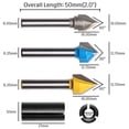 GFCAS-V Groove Router Bit Set 60 Degree 90 Degree CNC Wood Cutting Tool ...