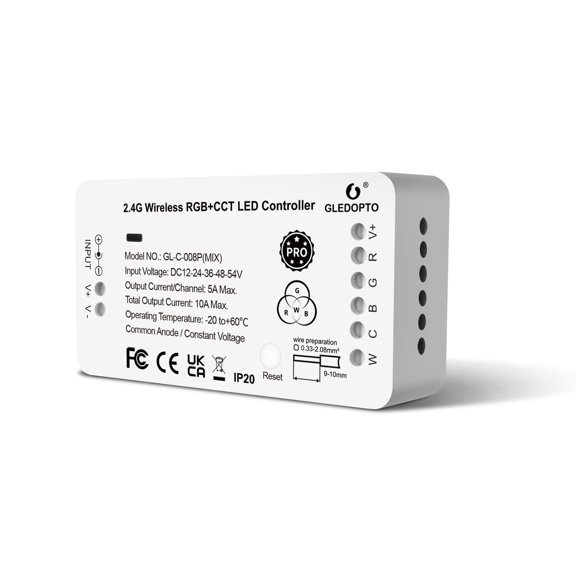ZigBee 3.0 RGB Color and Warm White Cold White Light Controller with PWM Dimming Smart Phone App Voice Control