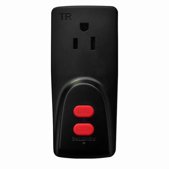 GFCI Adapter 15 Amp 3 Prongs Grounded,GFCI Plug Portable Plug-in Ground Fault Circuit Interrupter to Electric US,1 * GFCI Outlet Adapter,Black