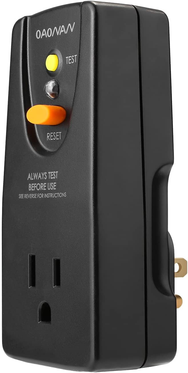 GFCI Adapter 15 Amp 3 Prongs Grounded, Waterproof, GFCI Plug Portable