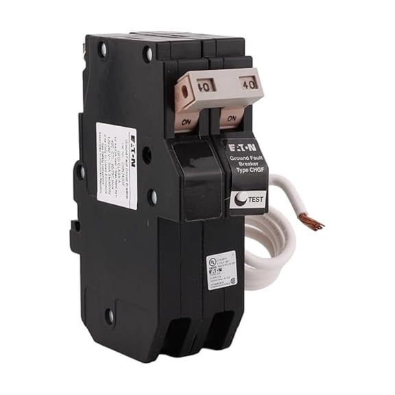 GFCI Circuit Breaker 40 Amp 240V Double Pole - UL Listed Ground Fault Protection with Pigtail Neutral, 10kAIC, Residential & Commercial Use