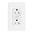 thumbnail image 1 of GFCI Duplex Outlet Receptacle, Weather Resistant 20-Amp/125-Volt, Self-Test Function with LED Indicator - ETL Listed,Wall Plate and Screws Included, White 1 Pack, 1 of 6