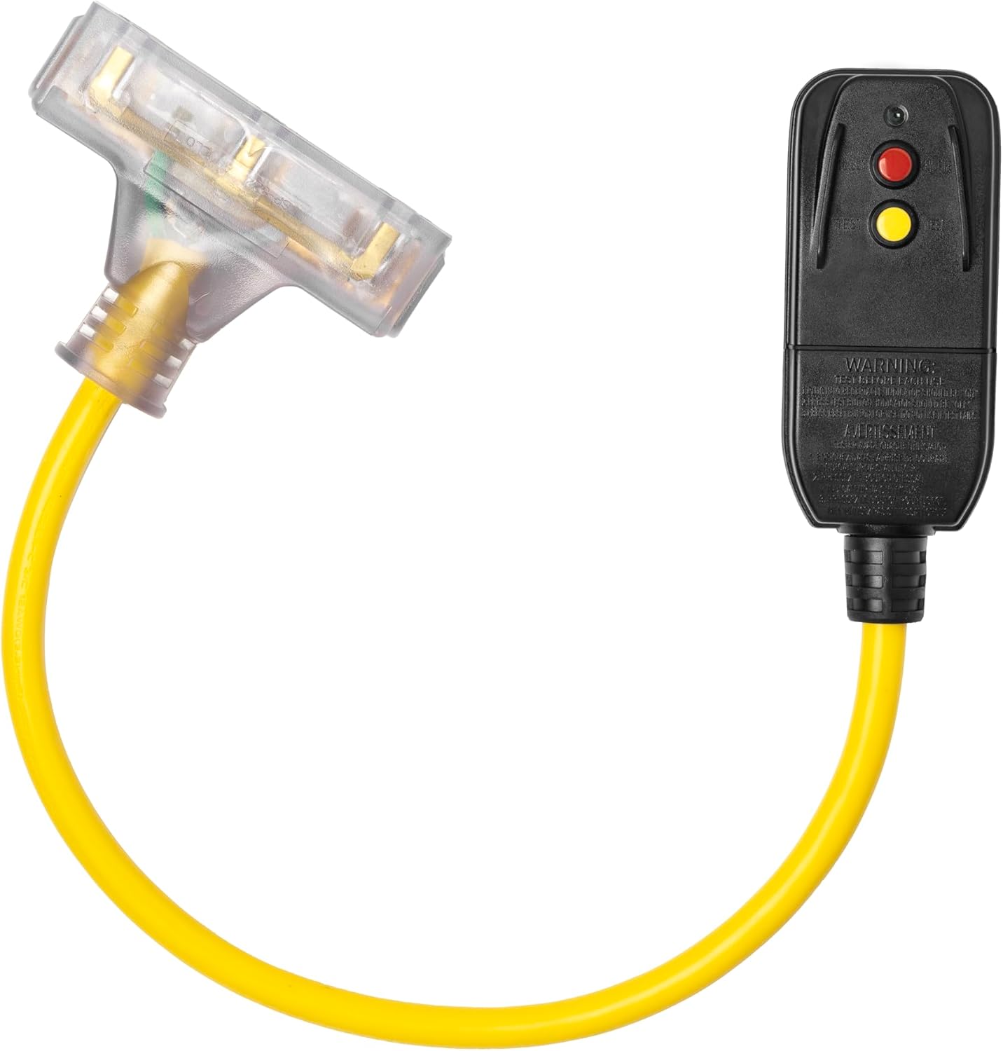 GFCI Extension Cord 2Foot 12/3 Gauge SJTW Lighted GFCI Extension