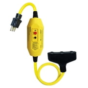Electriduct Auto Reset 2 Feet In-Line GFCI Triple Tap Power Cord, 15A, 125V - Yellow