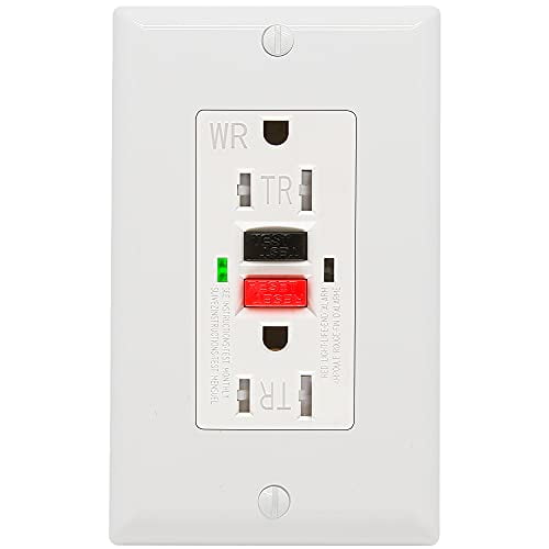GFCI Outlet 15 Amp, UL Listed, Self-Test GFI Receptacles, TamperResistant, Weather Resistant, LED Indicator, with Decor Wall Plates and Screws, Indoor or Outdoor Use$$Tools & Hardware Other