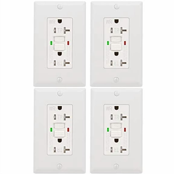 GFCI Outlet 20 Amp 4 Pack, UL Listed, Self-Test with LED Indicator, Tamper-Resistant, Weather Resistant Receptacle Indoor or Outdoor Use with Decor Wall Plates and Screws$$Tools & Hardware Other
