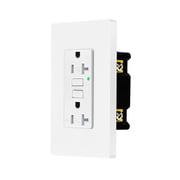 GFCI Outlet Outdoor, Nineleaf 20 Amp Self-Test GFI Electrical Outlet, Weather & Tamper Resistant GFCI Receptacle, Ground Fault Receptacle w/Wall Plate, ETL Listed,White, 1 Pack