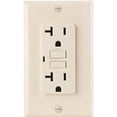 thumbnail image 1 of GFCI RECEPTACLE, LIGHT ALMOND, NEMA 5-20R, 120 VOLTS, 20 AMPS per 4 Each, 1 of 1