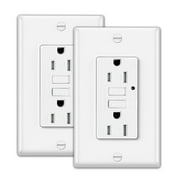 GFCI Receptacle with LED Indicator (2-Pack) - Tamper Resistant, Weather Resistant, UL & ETL Certified
