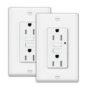 GFCI Receptacle with LED Indicator 2-Pack - Tamper Resistant, Weather Resistant, UL & ETL Certified