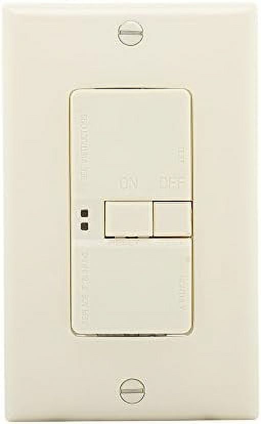 GFCI SelfTest 20A 125V Blank Face Receptacle With Standard Size Wallplate, Almond