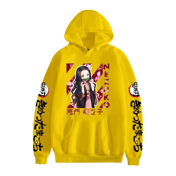 GFGSZTAFB Kamado Nezuko Anime Hoodie Sweatshirt Fashion Men/Women Casual Hip Hop Harajuku Style Loose Fit Pullover Sweatshirt