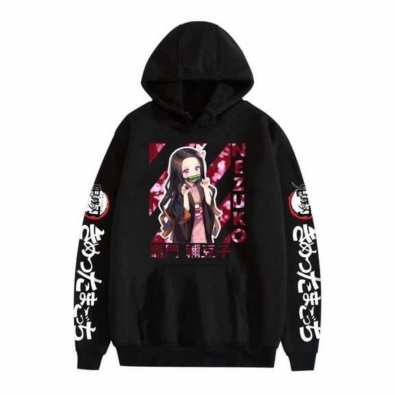 GFGSZTAFB Kamado Nezuko Anime Hoodie Sweatshirt Fashion Men/Women Casual Hip Hop Harajuku Style Loose Fit Pullover Sweatshirt