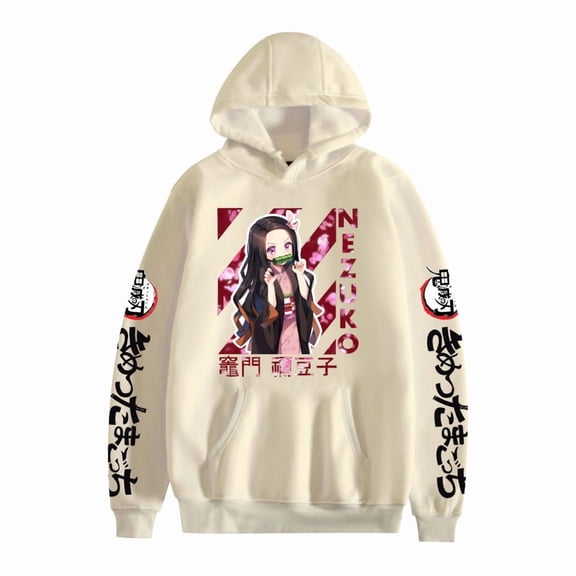 GFGSZTAFB Kamado Nezuko Anime Hoodie Sweatshirt Fashion Men/Women Casual Hip Hop Harajuku Style Loose Fit Pullover Sweatshirt