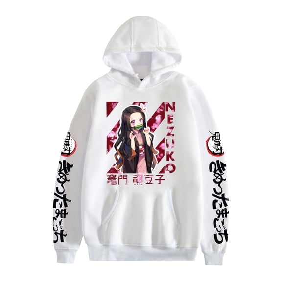 GFGSZTAFB Kamado Nezuko Anime Hoodie Sweatshirt Fashion Men/Women Casual Hip Hop Harajuku Style Loose Fit Pullover Sweatshirt