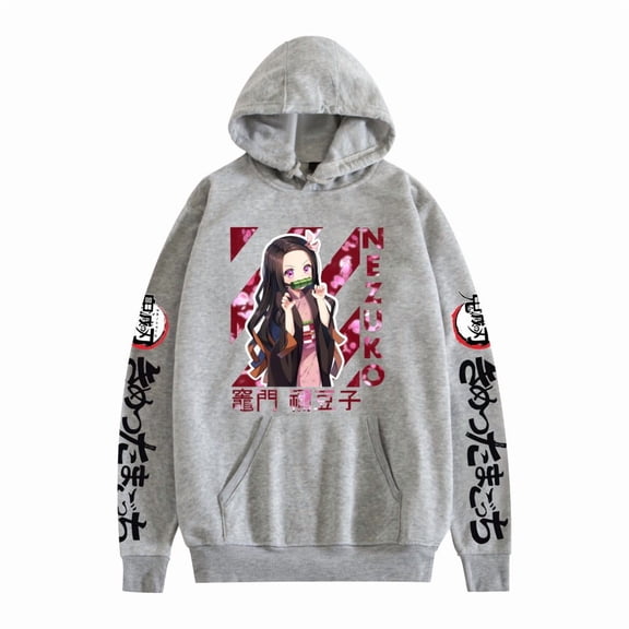 GFGSZTAFB Kamado Nezuko Anime Hoodie Sweatshirt Fashion Men/Women Casual Hip Hop Harajuku Style Loose Fit Pullover Sweatshirt