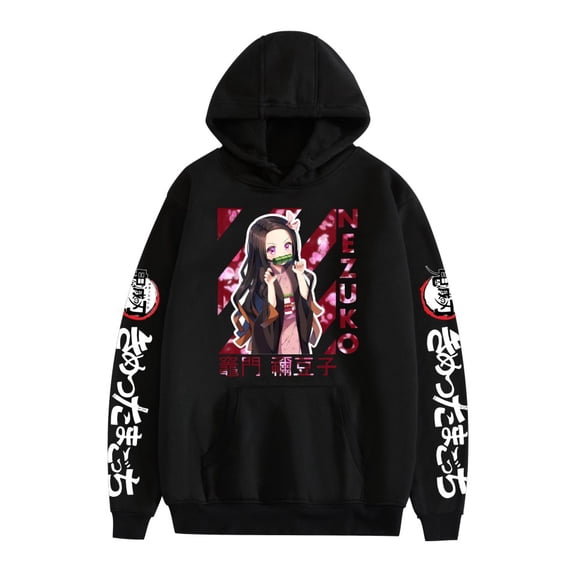 GFGSZTAFB Kamado Nezuko Anime Hoodie Sweatshirt Fashion Men/Women Casual Hip Hop Harajuku Style Loose Fit Pullover Sweatshirt