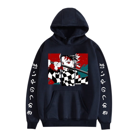 GFGSZTAFB Kamado Tanjirou Anime Hoodie Sweatshirt Fashion Men/Women Casual Hip Hop Harajuku Style Loose Fit Pullover Sweatshirt