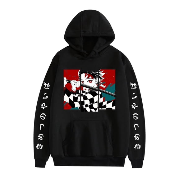 GFGSZTAFB Kamado Tanjirou Anime Hoodie Sweatshirt Fashion Men/Women Casual Hip Hop Harajuku Style Loose Fit Pullover Sweatshirt