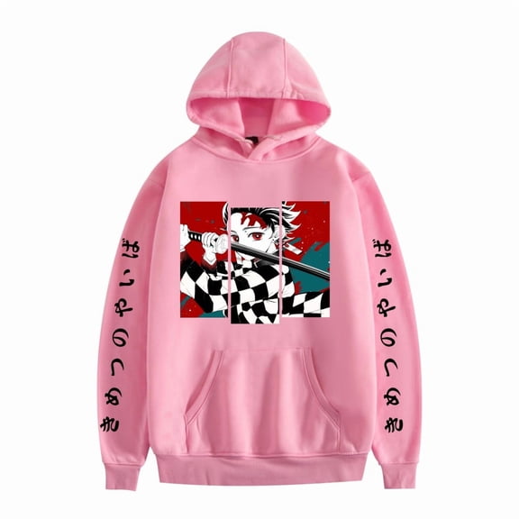 GFGSZTAFB Kamado Tanjirou Anime Hoodie Sweatshirt Fashion Men/Women Casual Hip Hop Harajuku Style Loose Fit Pullover Sweatshirt