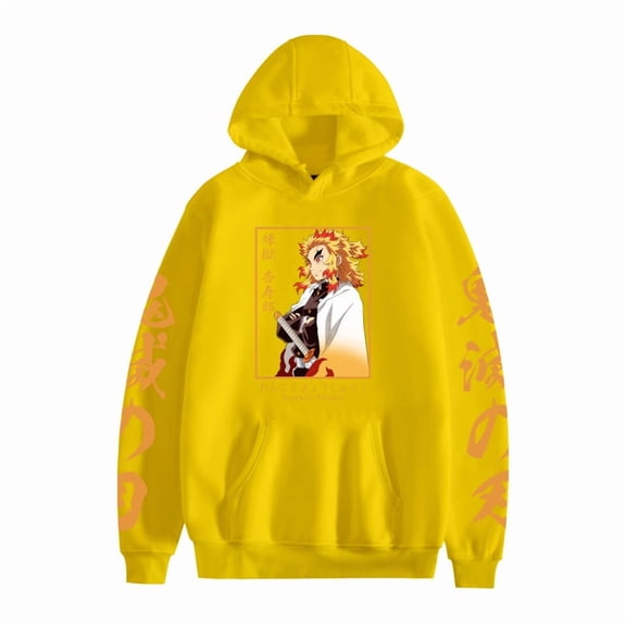 GFGSZTAFB Rengoku Kyoujurou Anime Hoodie Sweatshirt Fashion Men/Women Casual Hip Hop Harajuku Style Loose Fit Pullover Sweatshirt