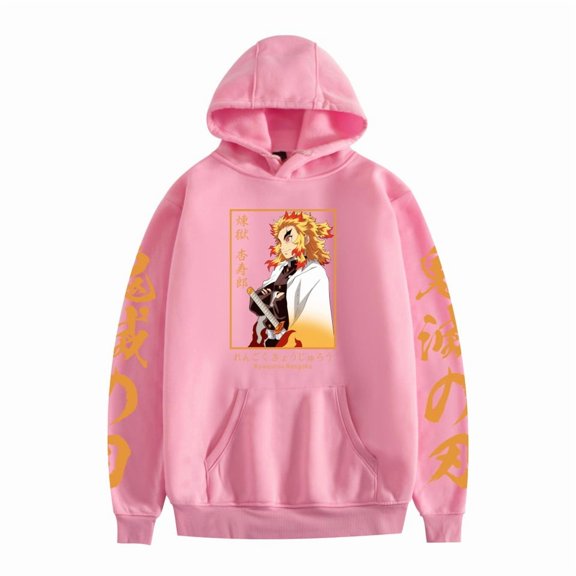 GFGSZTAFB Rengoku Kyoujurou Anime Hoodie Sweatshirt Fashion Men/Women Casual Hip Hop Harajuku Style Loose Fit Pullover Sweatshirt