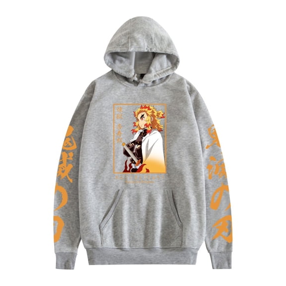 GFGSZTAFB Rengoku Kyoujurou Anime Hoodie Sweatshirt Fashion Men/Women Casual Hip Hop Harajuku Style Loose Fit Pullover Sweatshirt