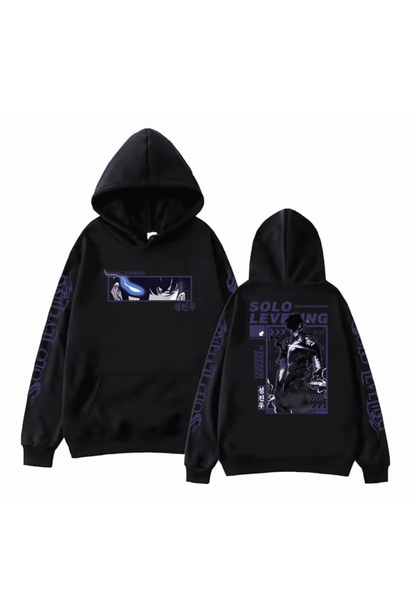 Solo Leveling Hoodie Jin Woo Sung Long Sleeve Pullover Arise Casual Sweatshirt Anime Solo Leveling Clothing