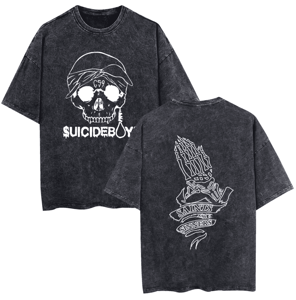 GFGSZTAFB Suicideboys washed vintage cotton T-shirt rapper hip-hop ...