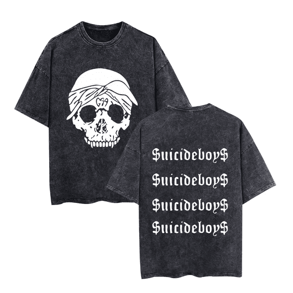 GFGSZTAFB Suicideboys washed vintage cotton T-shirt rapper hip-hop street music casual T-shirt