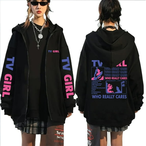 GFGSZTAFB Tv Girl Lovers Rock Song 3D Print Zip Up Hoodie Unisex Fashion Vintage Sweatshirt