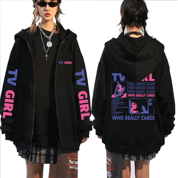 GFGSZTAFB Tv Girl Lovers Rock Song 3D Print Zip Up Hoodie Unisex Fashion Vintage Sweatshirt
