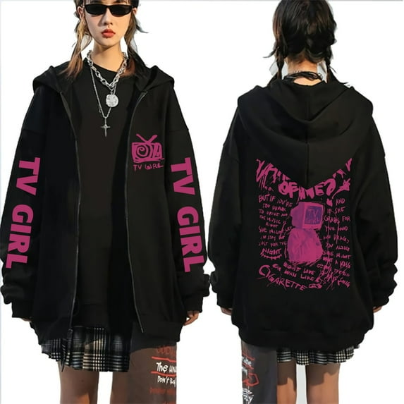 GFGSZTAFB Tv Girl Lovers Rock Song 3D Print Zip Up Hoodie Unisex Fashion Vintage Sweatshirt
