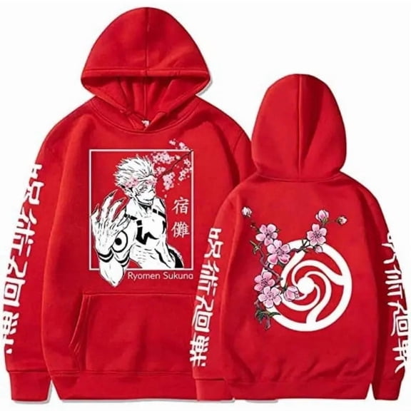 GFGSZTAFB Unisex Jujutsu Kaisen Anime Hoodie Long Sleeves Gojo Satoru Print Sweatshirt Pullover