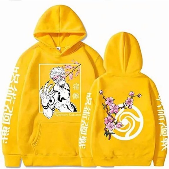 GFGSZTAFB Unisex Jujutsu Kaisen Anime Hoodie Long Sleeves Gojo Satoru Print Sweatshirt Pullover