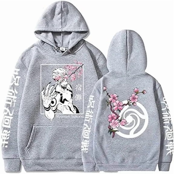 GFGSZTAFB Unisex Jujutsu Kaisen Anime Hoodie Long Sleeves Gojo Satoru Print Sweatshirt Pullover