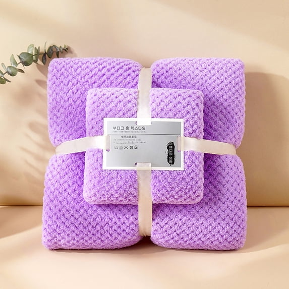 GFHFHITJ 2-Piece Cotton Bath Towel Set for Bathroom, Soft and Absorbent Face Towels, Lock-Stitched Edge Fleece Towels, Includes 1 Bath Towel and 1 Face Towel