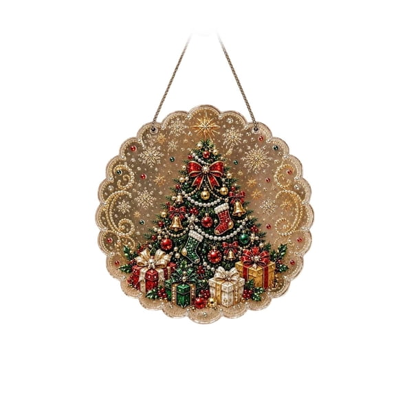 GFHFHITJ 2026 Christmas Diamond Art Painting Decor, Christmas Pearl Art Kits for Beginner Adults, Christmas Handmade Festival Water Wall and Window Decoration(Tree)