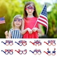thumbnail image 1 of GFHFHITJ 4Th Of July Paper Eyeglasses Patriotic Party Glasses Star Heart Round Hat Shaped Holiday Eyewear Flag Eyeglasses Decorations Memorial Day Decor Kids Adults Party S Supplies Props, 1 of 8