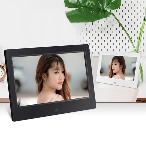 GFHFHITJ 7-inch HD Digital Photo Frame Electronic Photo Album Calendar Clock Pictures Video Music Loop Playback Support Connected To The Computer, Headphones,speakers