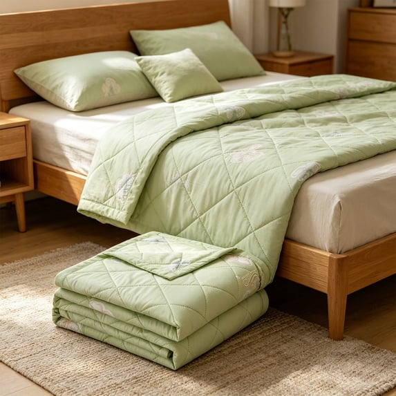 GFHFHITJ Air Conditioning Summer Quilt, Skin-Friendly Velvet Embossed Cooling Comforter, Great Gift Choice