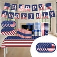 thumbnail image 1 of GFHFTJ American Flag Patriotic Party Plates And Napkins forks Supplies, Disposable Tableware Paper Set for Veterans Day, Election Day, 4Th Of July, Independence Day Decorations, Serves 24 Guests, 1 of 7