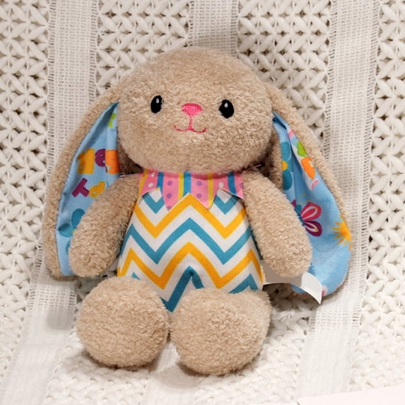 GFHFHITJ Bunny Stuffed Animal Easter Striped Rabbits Plushes Toy Girl Sleeping In Bed Pillow Cloth Doll Holiday Gift Easter Eggs Pillow Sofa Backrest
