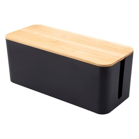 GFHFHITJ Cable Management Box ,12X5X4.5 Inches, Wood Lid, Cord Organizer for Desk Tv Computer Usb Hub System To Cover And Hide & Power Strips & Cords