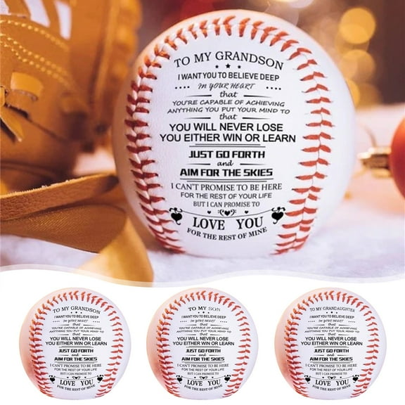 GFHFHITJ Christmas Gifts for Men,Baseball To My Grandson You Will Never Lose Personalized Printed Baseballs for Players From Graduation Birthday Large Christmas Ornament Balls (A)